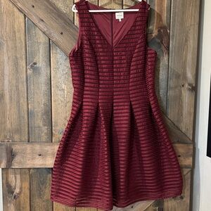 Ashley Graham Burgundy Midi Dress